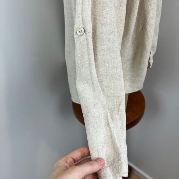 Vintage Royal Belle Womens One Size Beige  Western Cottage Button Down Shirt Top - Picture 3 of 11